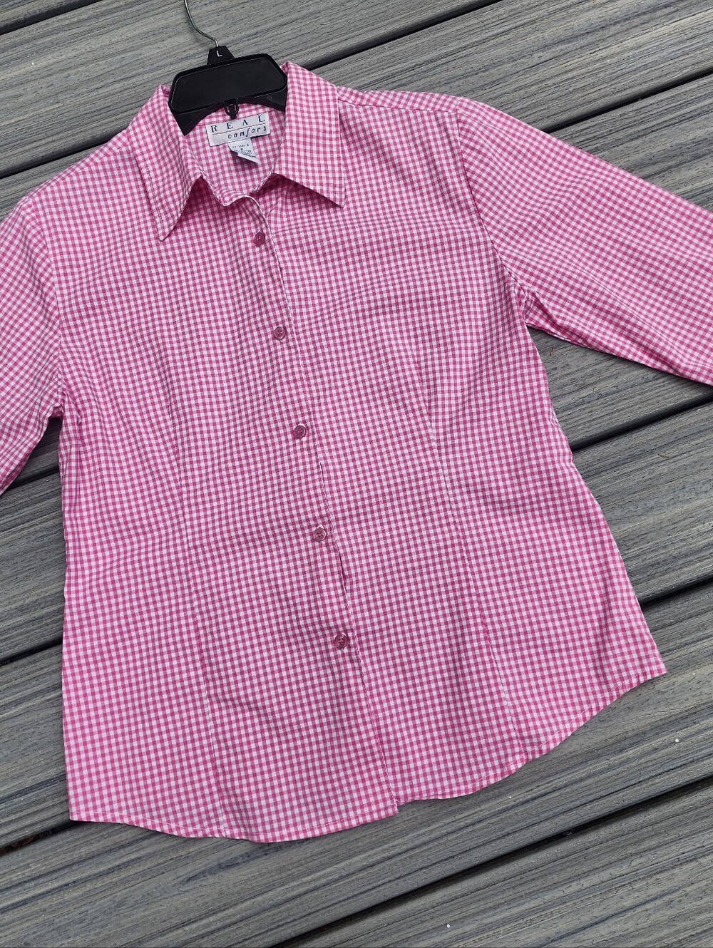 S Gingham Pink/white Button-Up Shirt